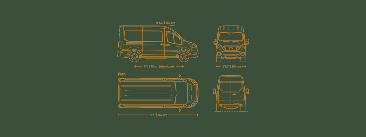 Ford Transit Medium Roof 130 blueprint