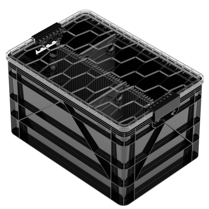 Black SidioCrate full size storage crate for camper vans