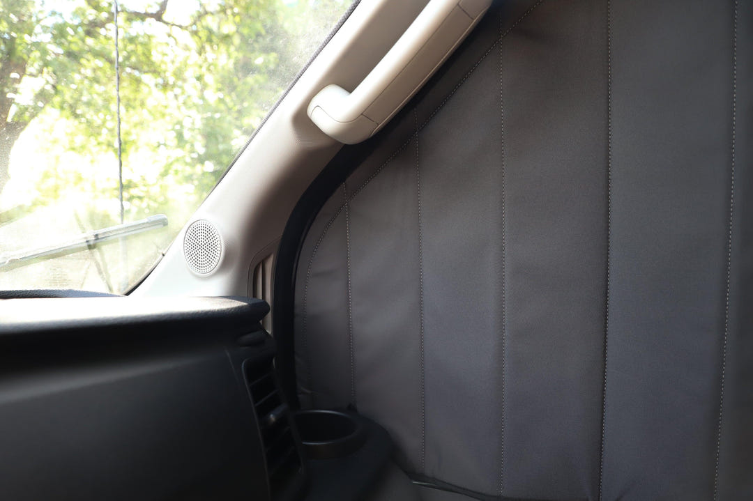 Ford Transit Stealth Front Door Window Covers (Pair) - AVC RIG