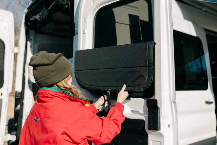 Ford Transit Stealth Rear Door Window Covers (Pair) - AVC RIG