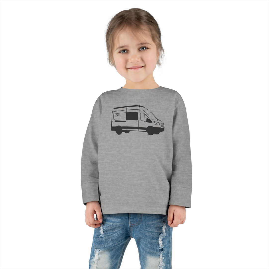 Toddler Long Sleeve Tee — 'AVC RIG' Ford Transit Line Art Van