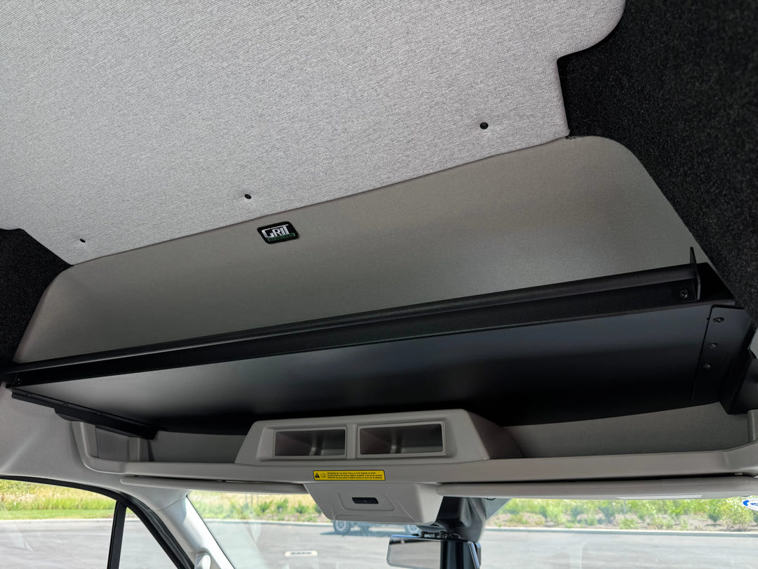 Ford Transit Headliner Shelf with Curtain Rod - AVC RIG
