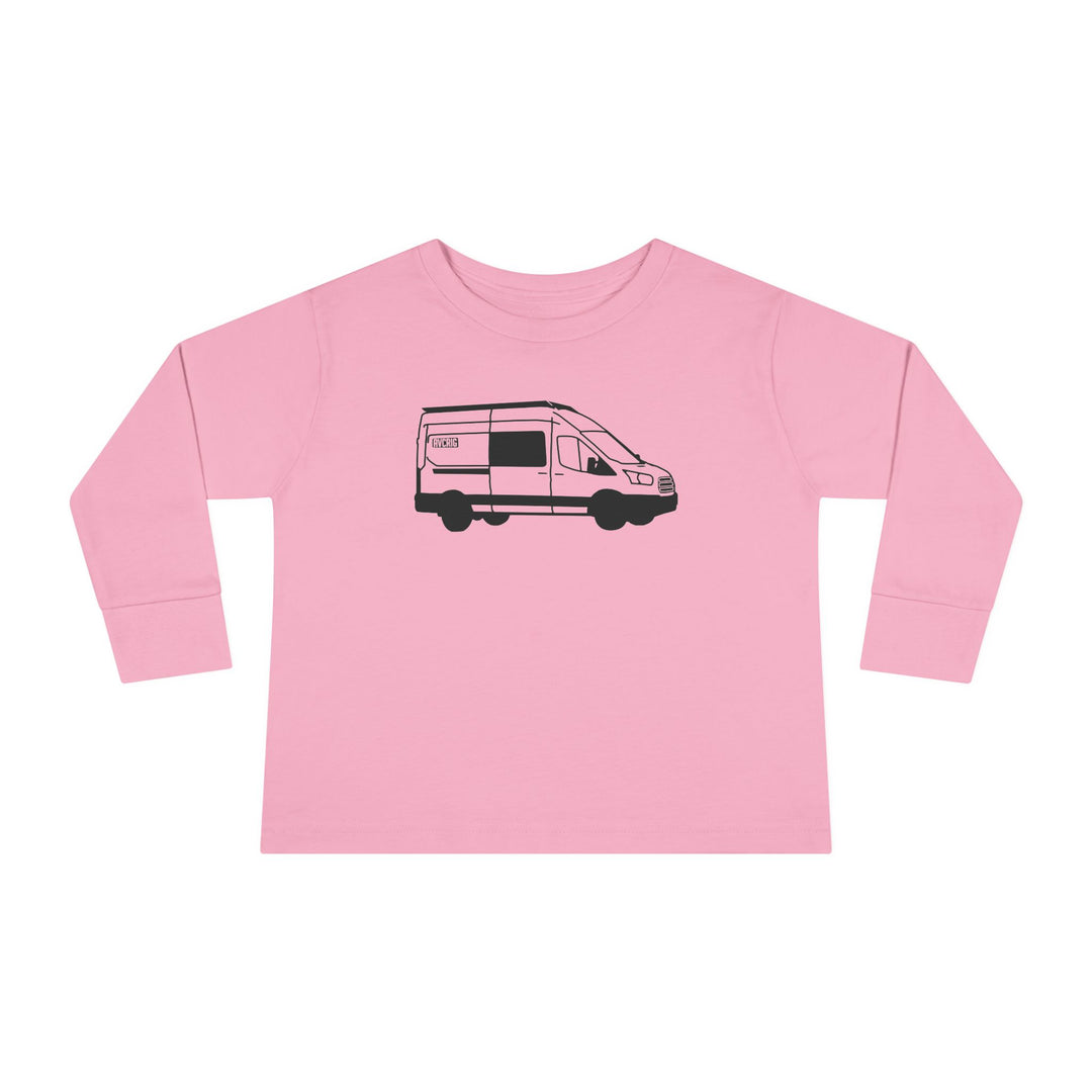 Toddler Long Sleeve Tee — 'AVC RIG' Ford Transit Line Art Van