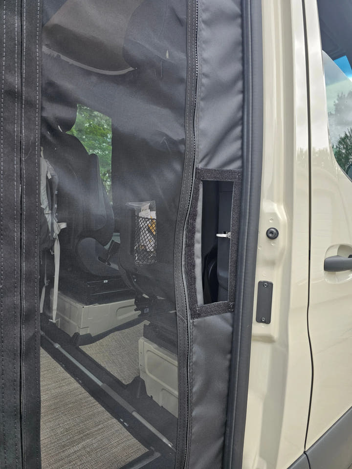 2025+ Mercedes Sprinter Side Sliding Door Insect Screen with New Door Latch - AVC RIG