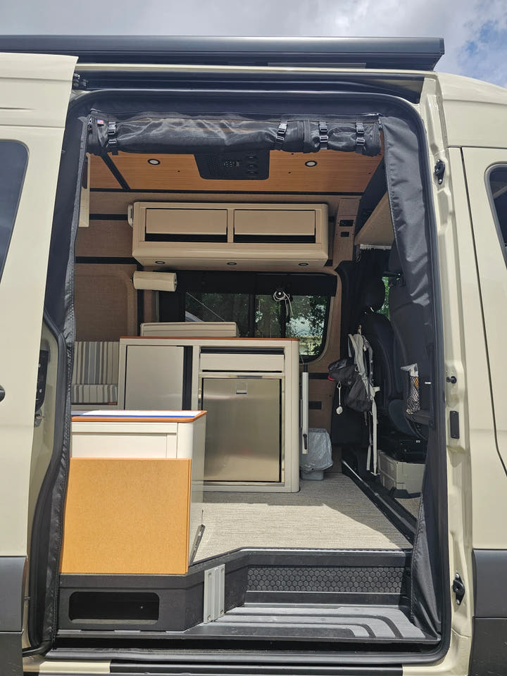 2025+ Mercedes Sprinter Side Sliding Door Insect Screen with New Door Latch - AVC RIG