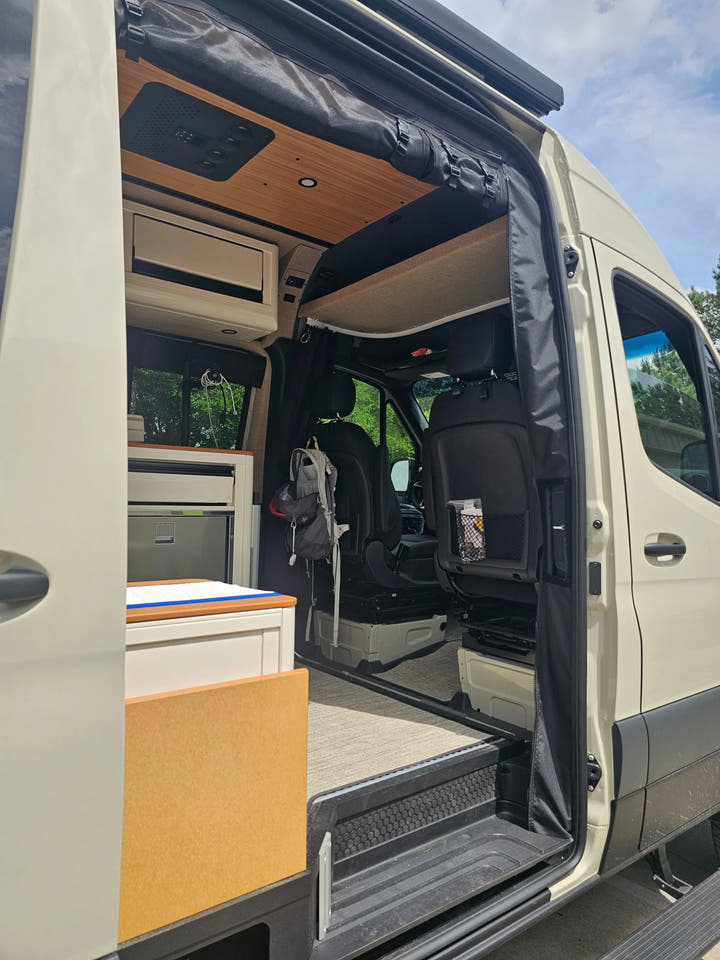 2025+ Mercedes Sprinter Side Sliding Door Insect Screen with New Door Latch - AVC RIG
