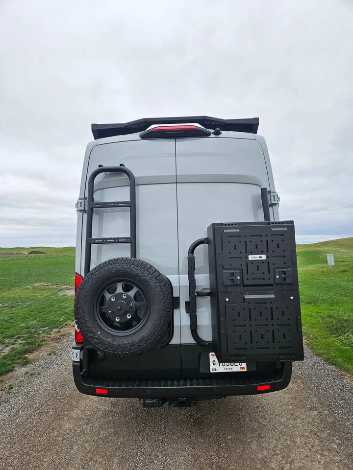 2025 Design Rover Vans Tire Carrier &amp; Ladder Combo for Ford Transit - AVC RIG