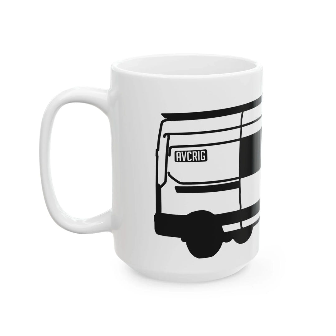 Black N White Van Ceramic Mug, (11oz, 15oz) - AVC RIG
