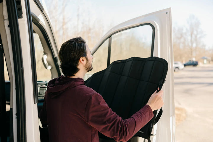 Ford Transit Stealth Front Door Window Covers (Pair) - AVC RIG