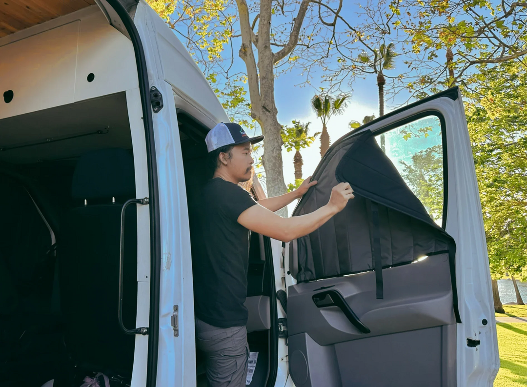 Mercedes Sprinter Stealth Front Door Window Covers (Pair) - AVC RIG