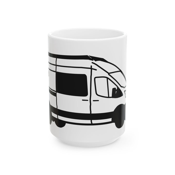 Black N White Van Ceramic Mug, (11oz, 15oz)