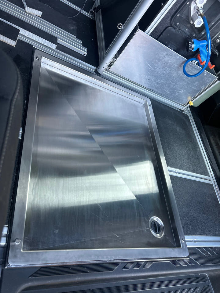 Tetravan In-Floor Shower Pan STAINLESS STEEL - AVC RIG
