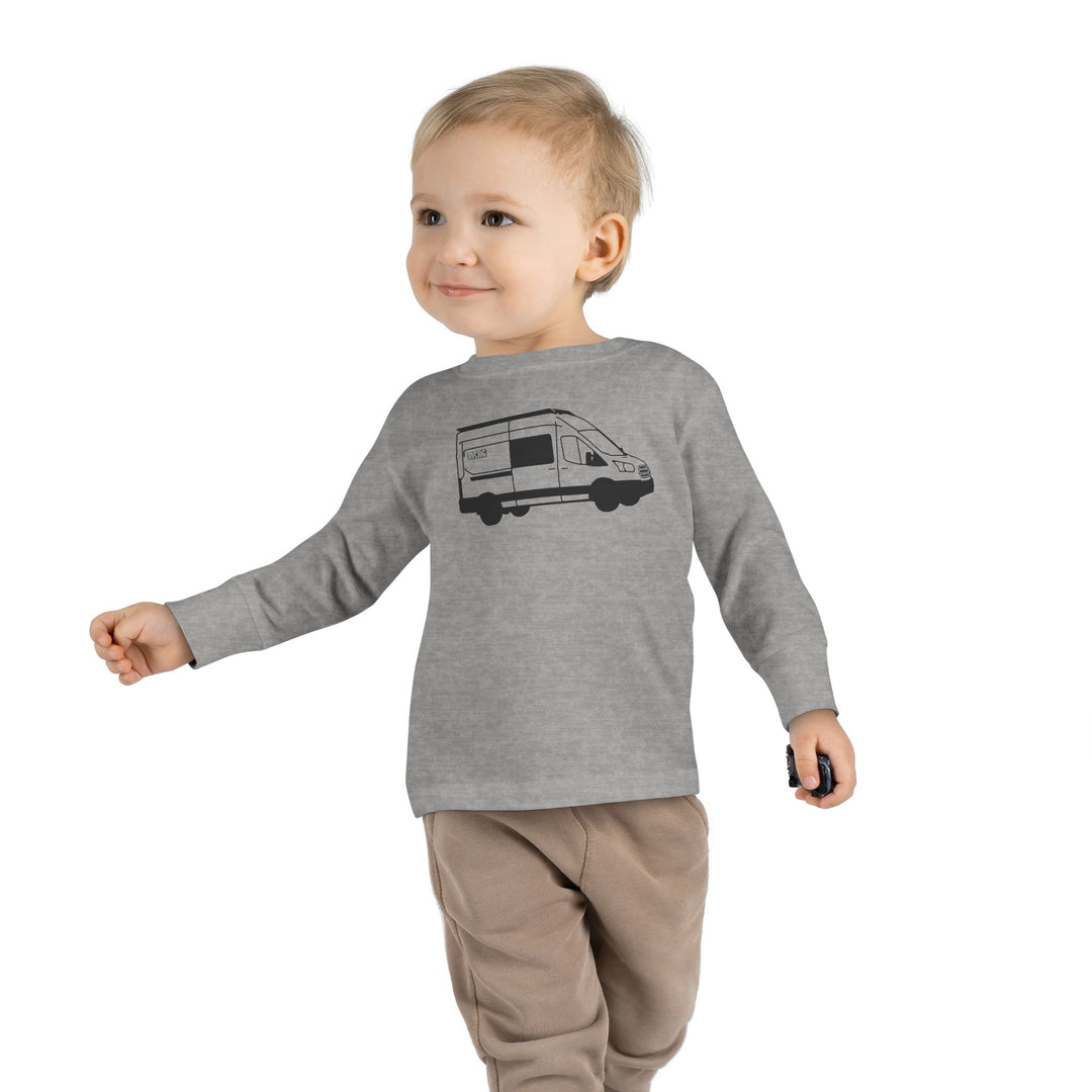 Toddler Long Sleeve Tee — 'AVC RIG' Ford Transit Line Art Van