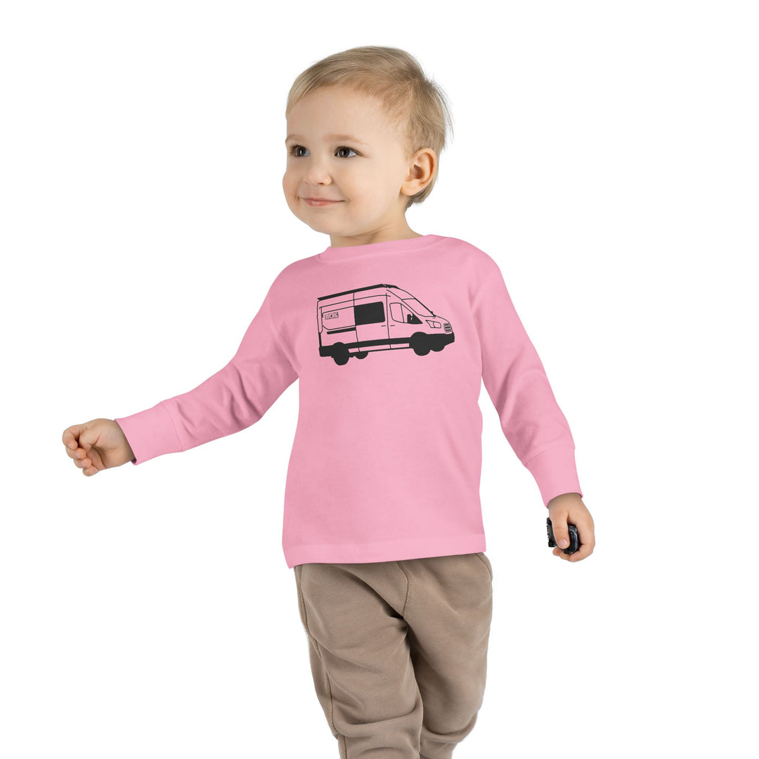 Toddler Long Sleeve Tee — 'AVC RIG' Ford Transit Line Art Van