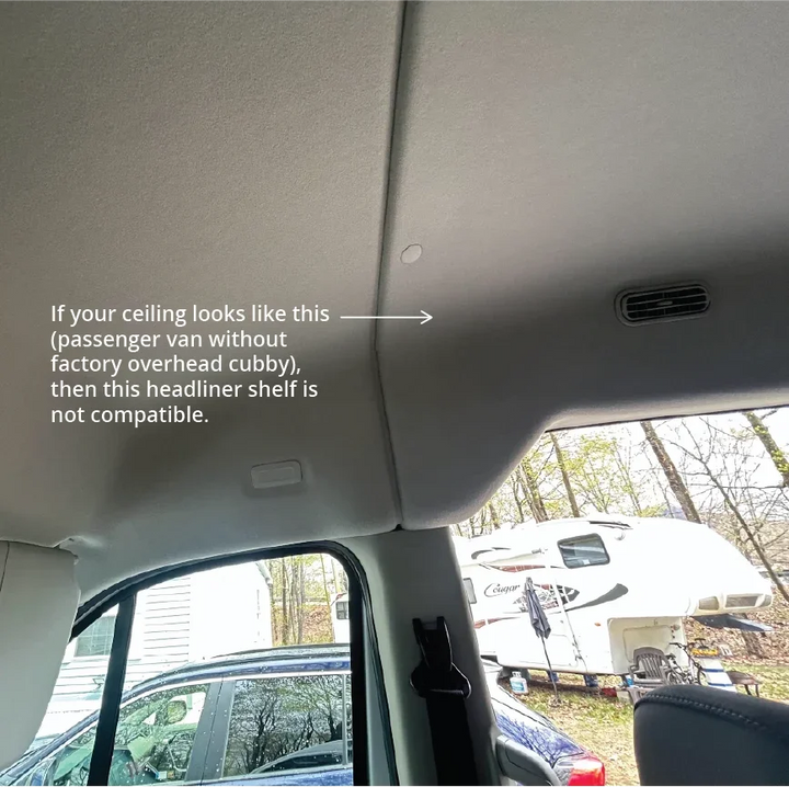 Ford Transit Headliner Shelf &amp; Curtain Rod - AVC RIG