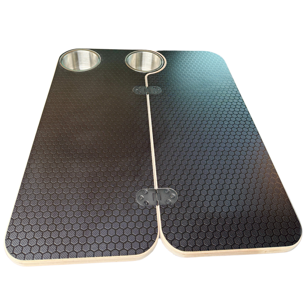 Hex-Duo Folding Black Hex Lagun Table 3/4" For Camper Vans and RVs - AVC RIG