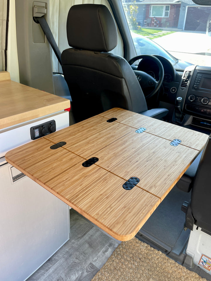 Folding Bamboo Lagun Table 3/4" Thick For Camper Vans and RVs - AVC RIG