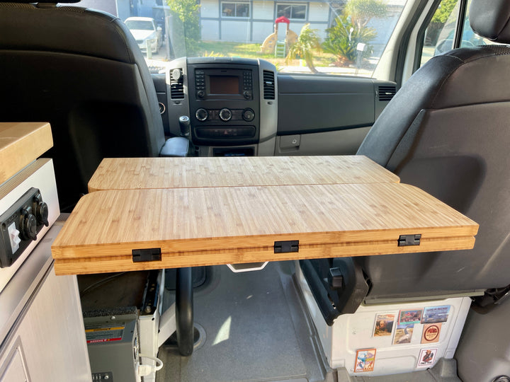 Folding Bamboo Lagun Table 3/4" Thick For Camper Vans and RVs - AVC RIG