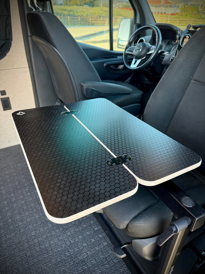 Slim Half Folding Black Hex Lagun Table 1/2" Thick For Camper Vans and RVs - AVC RIG