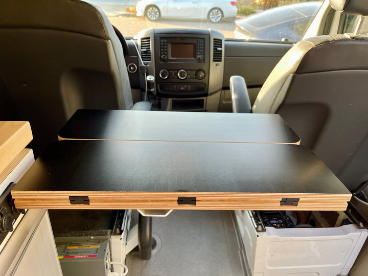 Folding Black Hex Lagun Table 3/4" Thick For Camper Vans and RVs - AVC RIG