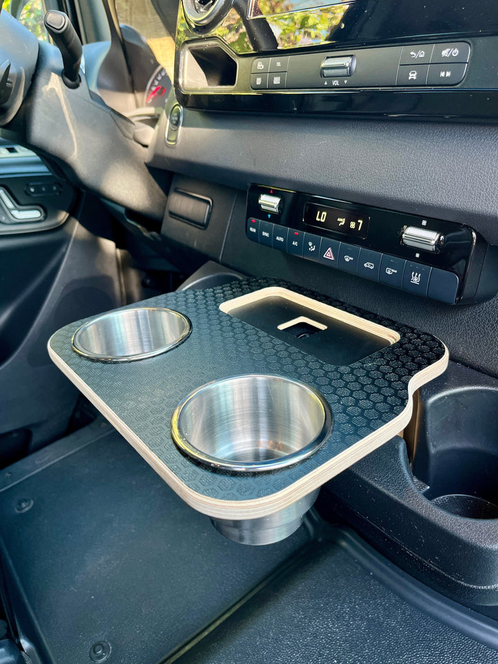 Mercedes Sprinter VS30 19-Current Black Hex Cup Holder Snack Tray - AVC RIG