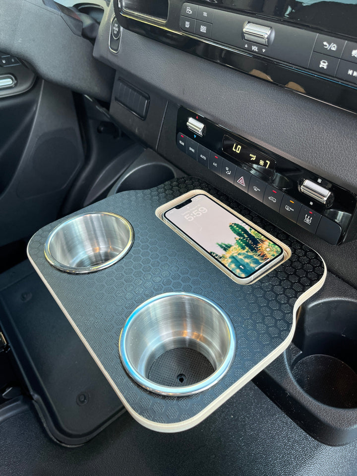 Mercedes Sprinter VS30 19-Current Black Hex Cup Holder Snack Tray - AVC RIG
