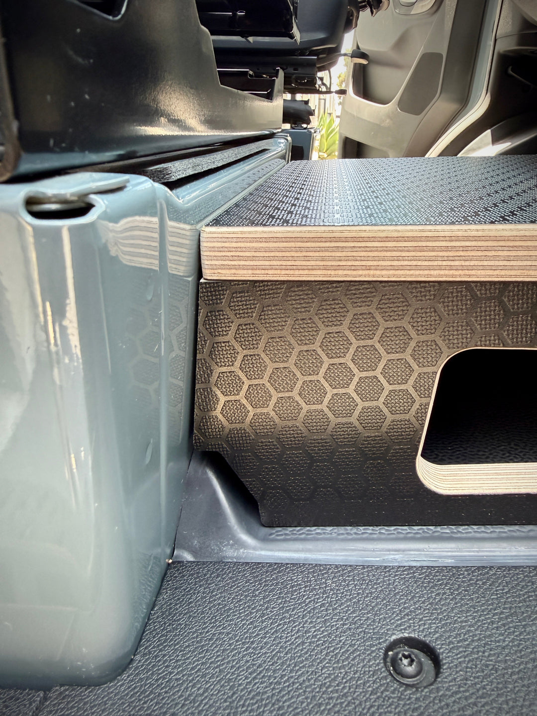 Mercedes-Benz Sprinter Black Hex Passenger Foot Platform Camper Van Stool - AVC RIG