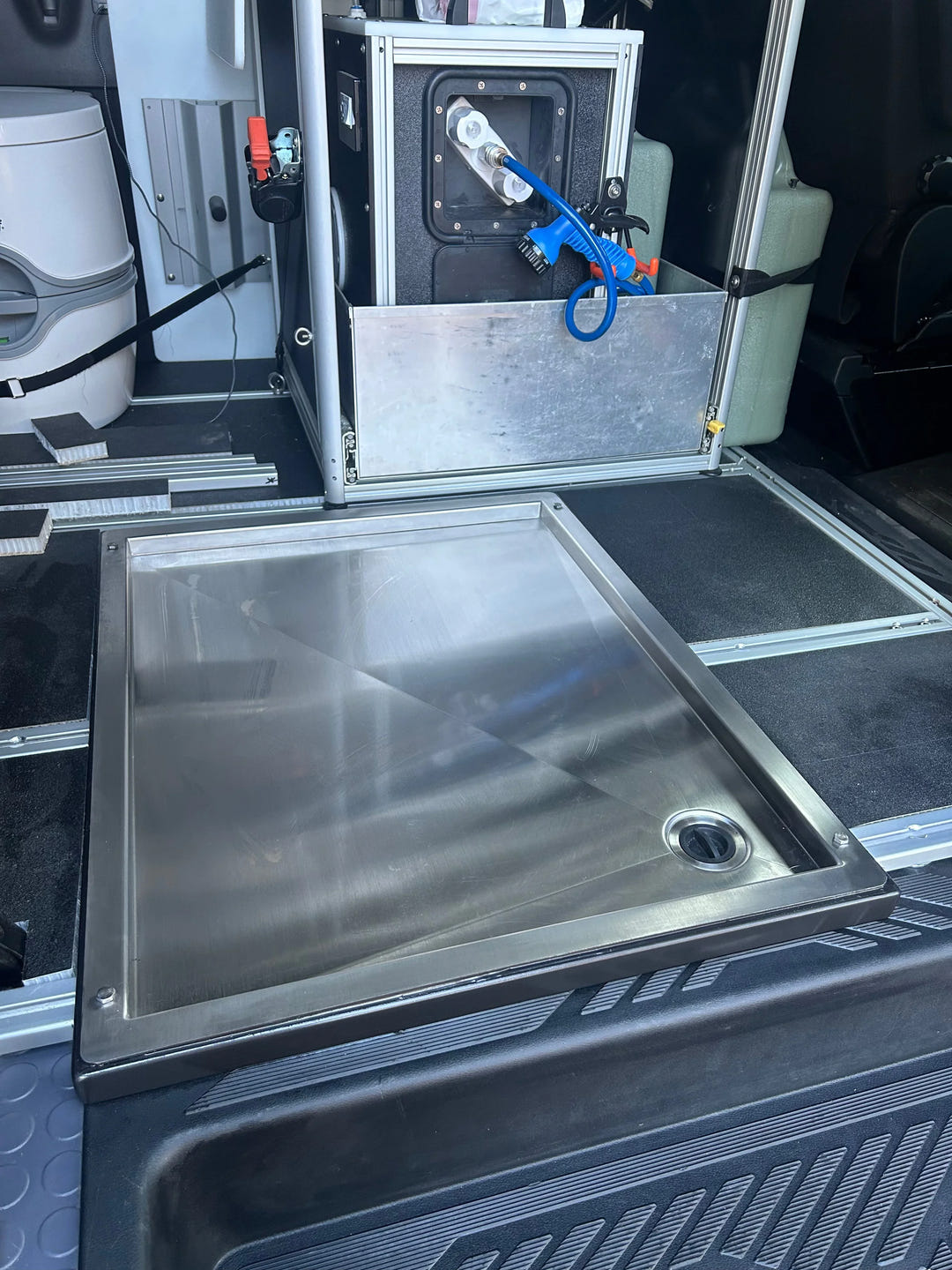 Tetravan In-Floor Shower Pan STAINLESS STEEL - AVC RIG