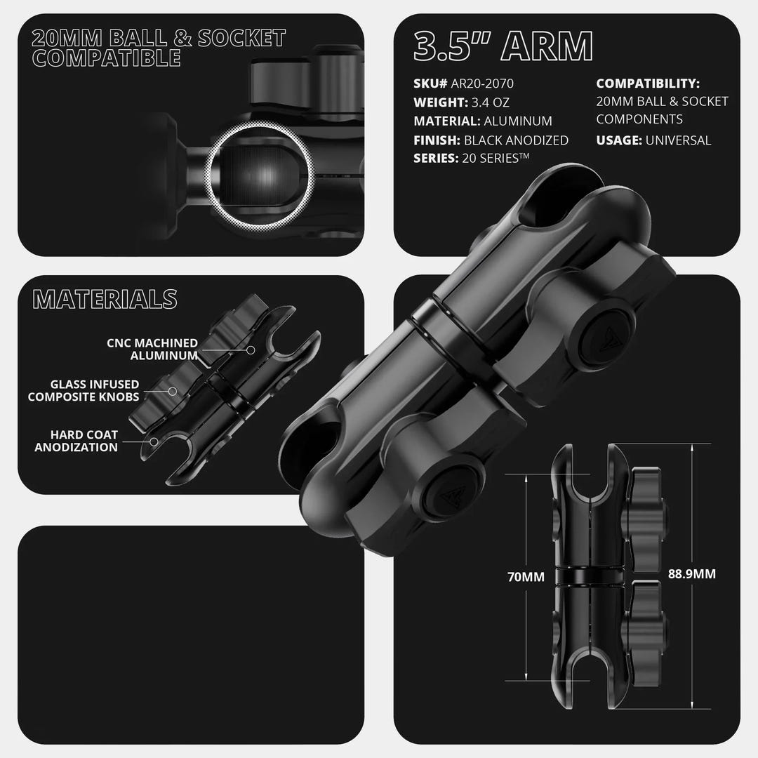 2020+ Ford Transit LINK™ Vent Mount Bracket With 20LITE Phone Holder | 3.5" Arm | (Not Compatible With Transit Connect) - AVC RIG