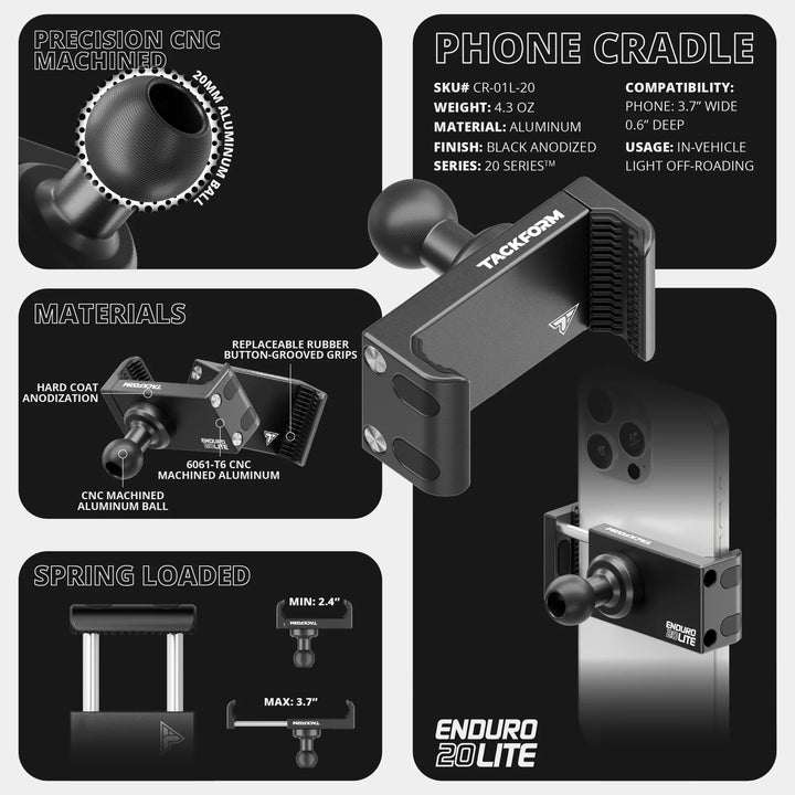 LINK™ Vent Mount Bracket With 20LITE Phone Holder | 3.5" Arm | 2020-2025 Ford Transit (Not Compatible With Transit Connect)