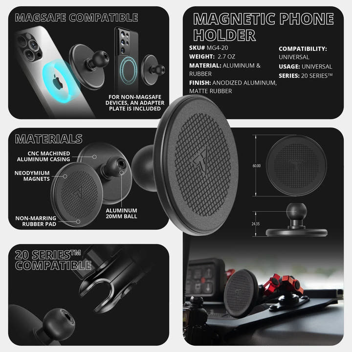 2020+ Ford Transit LINK™ Vent Mount Bracket With MagSafe Phone Holder | 3.5" Arm | (Not Compatible With Transit Connect) - AVC RIG
