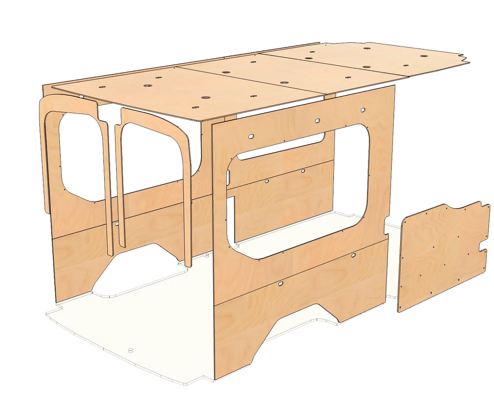 Ford Transit Medium Roof 148 Wood Wall Kit - AVC RIG