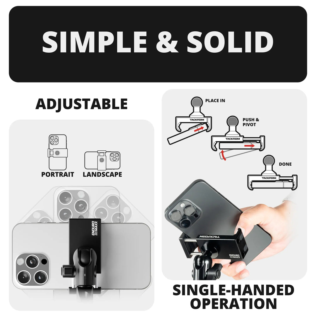 2020+ Ford Transit (Not Compatible With Transit Connect) Tackform Slim Track Dash Bracket With 20LITE Phone Mount