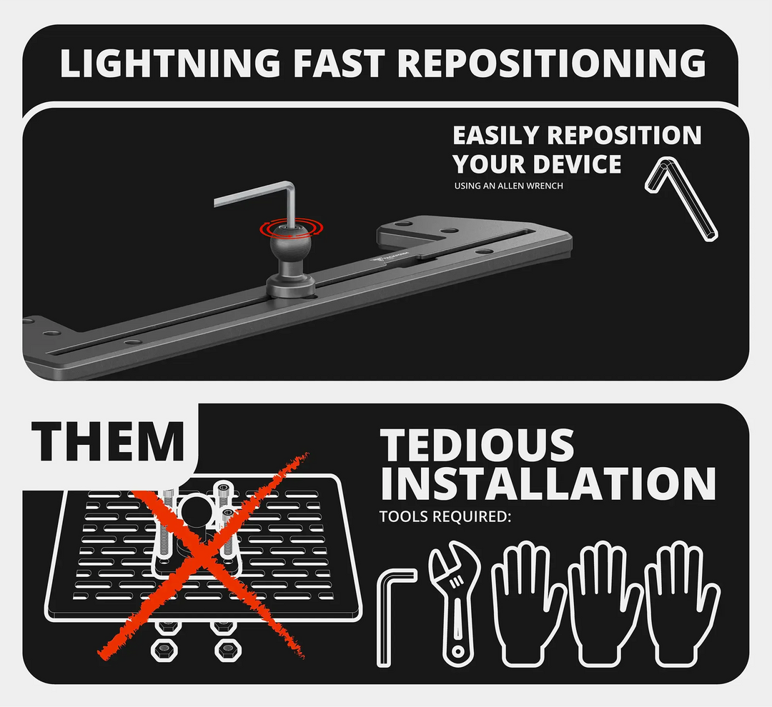 TRAXX™ - Slim Track Dash Bracket With 20LITE Phone Mount | 2020-2025 Ford Transit (Not Compatible With Transit Connect)