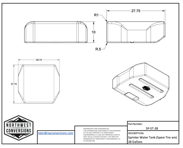 28-Gallon Spare Tire Water Tank (SP-ST-28)