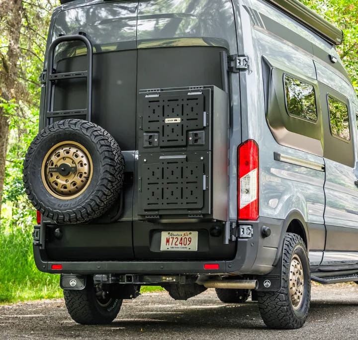 2025 Design Rover Vans Tire Carrier &amp; Ladder Combo for Ford Transit - AVC RIG