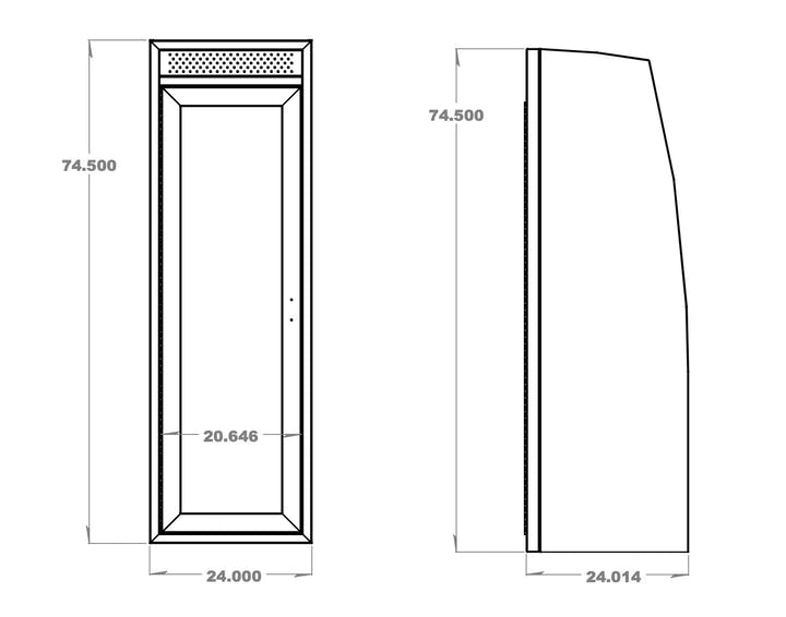 24" Shower - 24" x 24" x 74.5" - AVC RIG