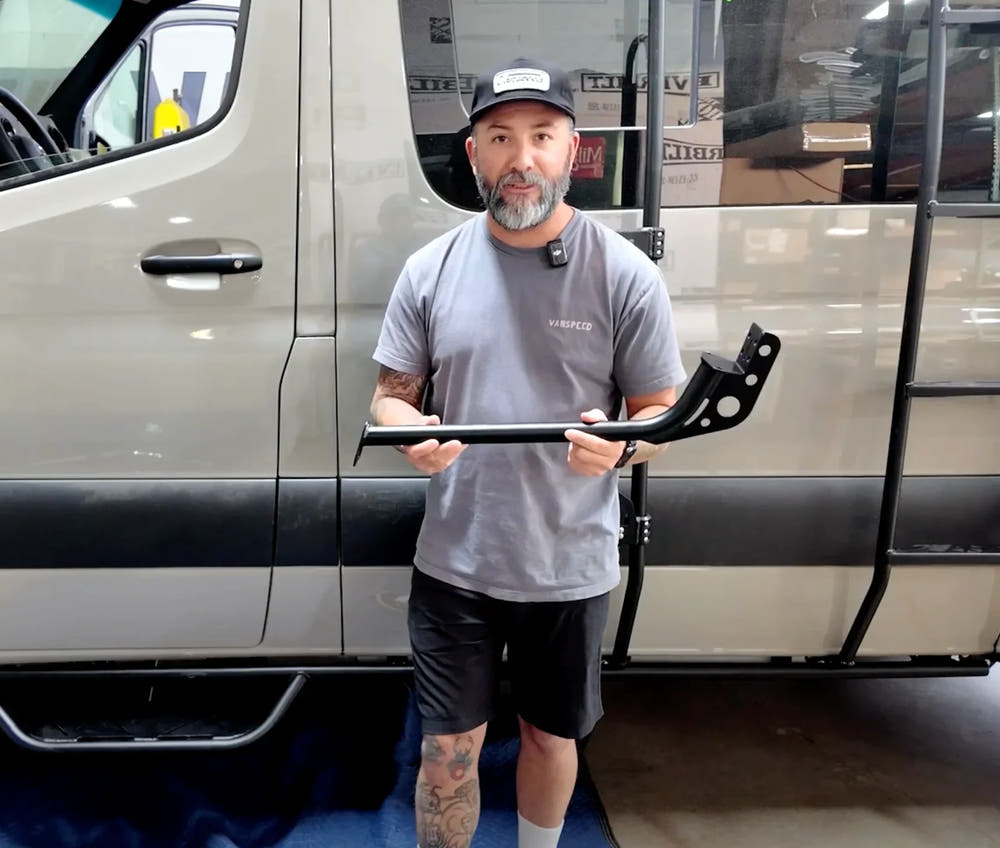 Sprinter Side Step Extra Curved Tube Support Part - AVC RIG