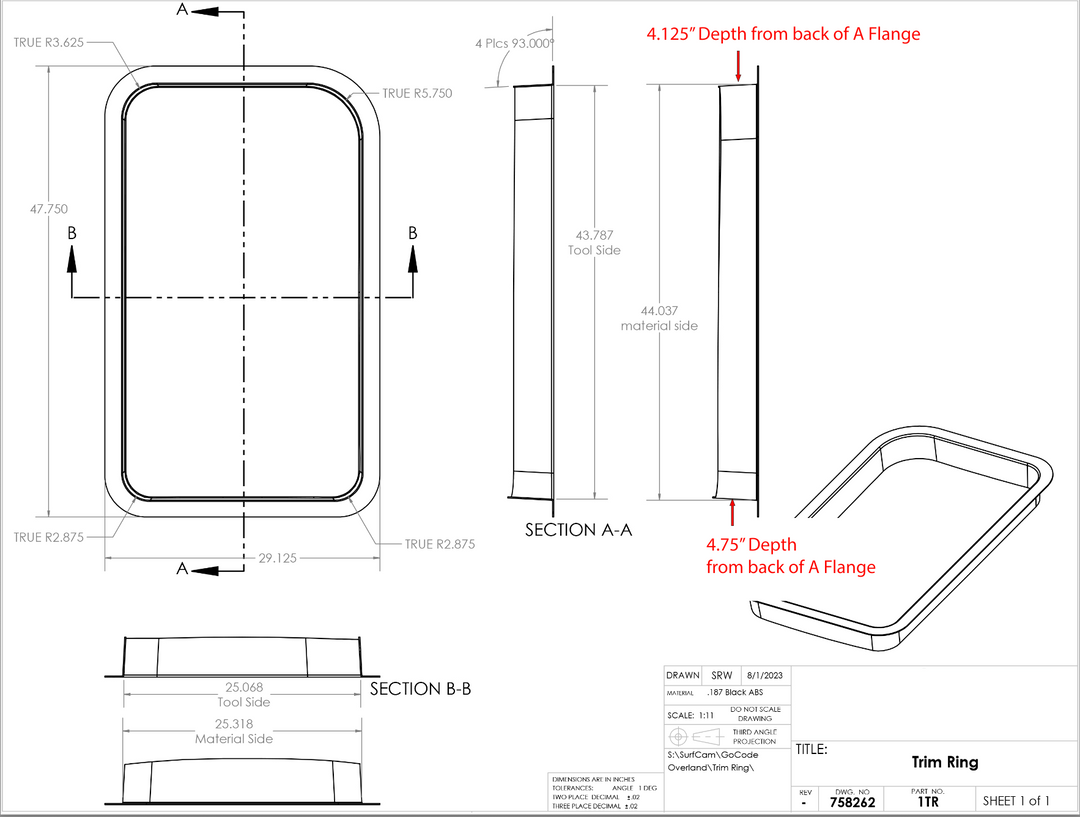 Ford Transit Window Driver Forward AMA Trim Ring