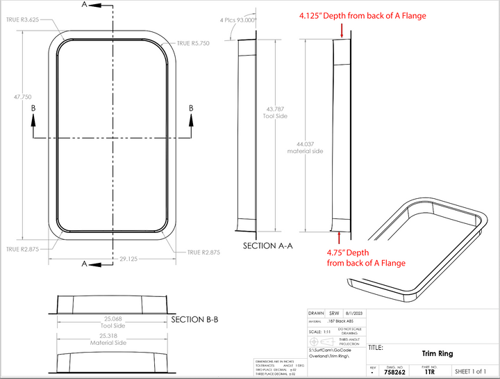 Ford Transit Window Driver Forward AMA Trim Ring