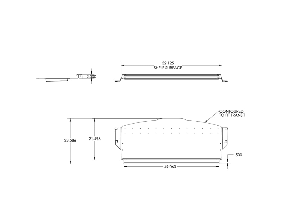 Van Wife Components Transit Headliner Shelf