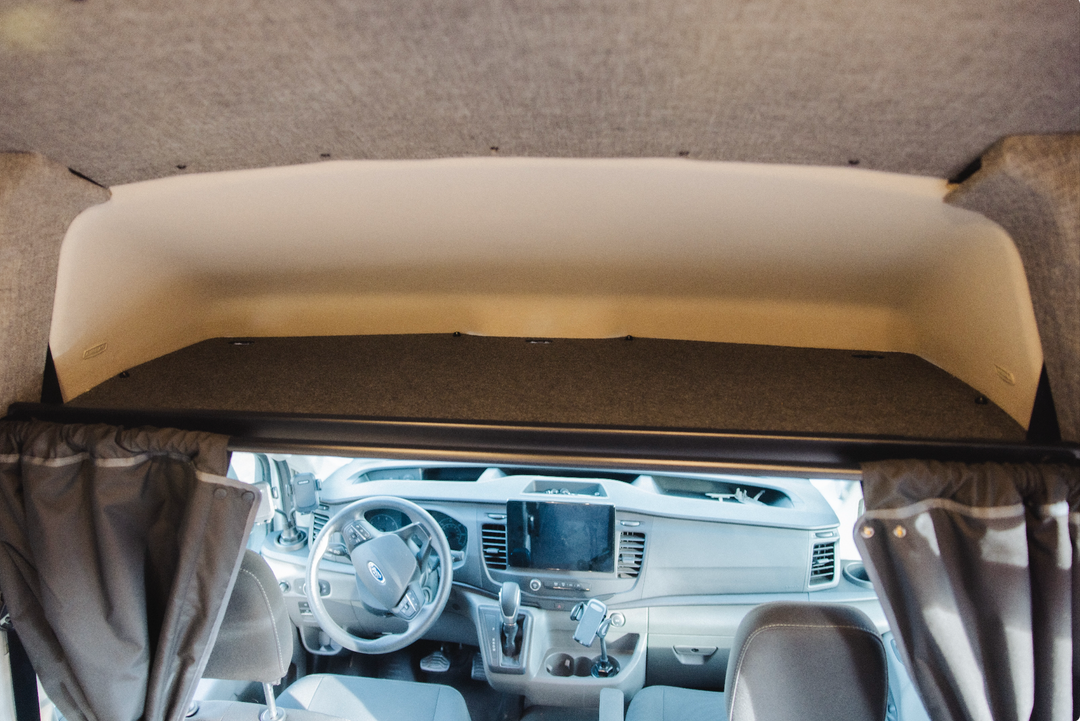 Ford Transit Headliner Shelf &amp; Curtain Rod