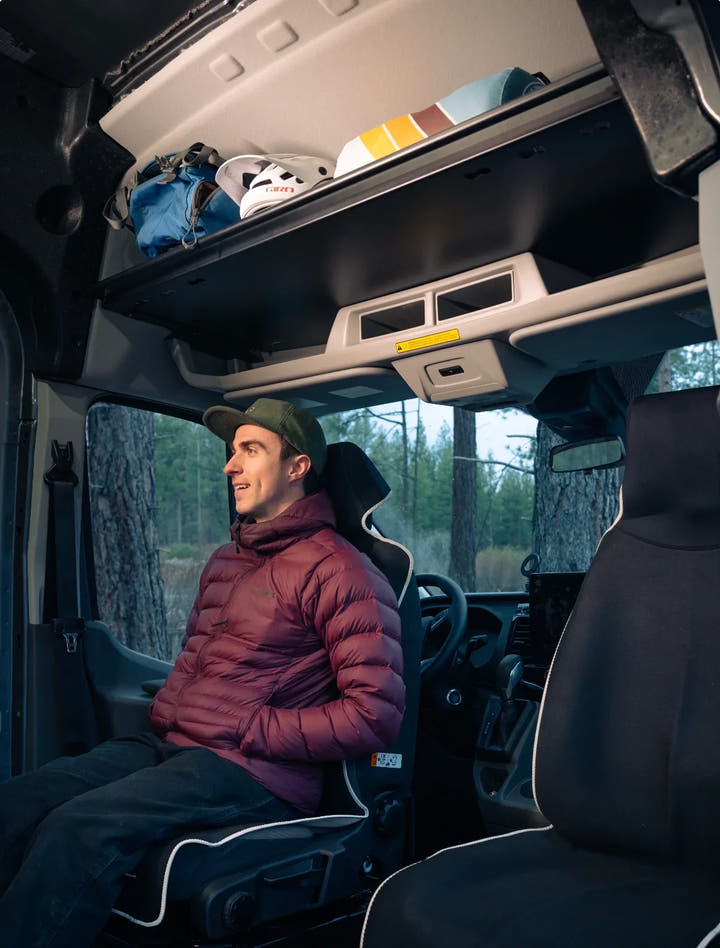 Ford Transit Headliner Shelf &amp; Curtain Rod - AVC RIG
