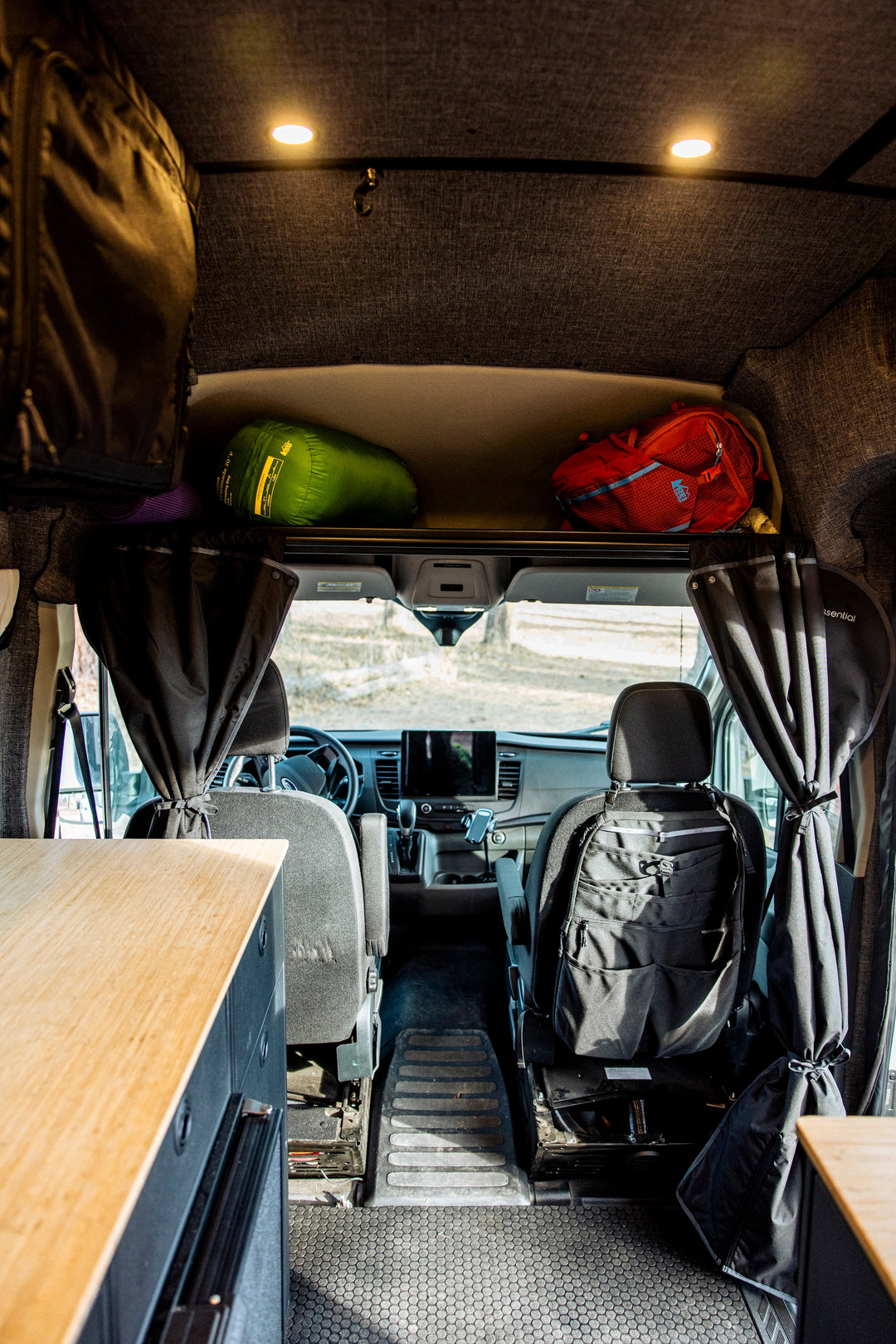 Ford Transit Headliner Shelf &amp; Curtain Rod