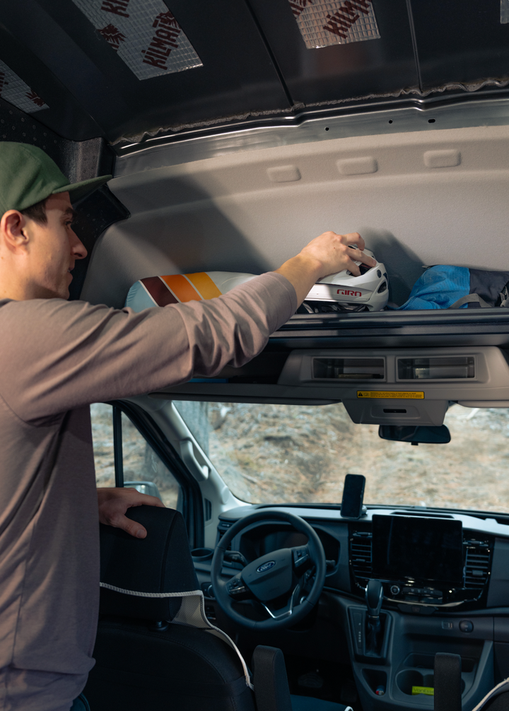 Ford Transit Headliner Shelf &amp; Curtain Rod