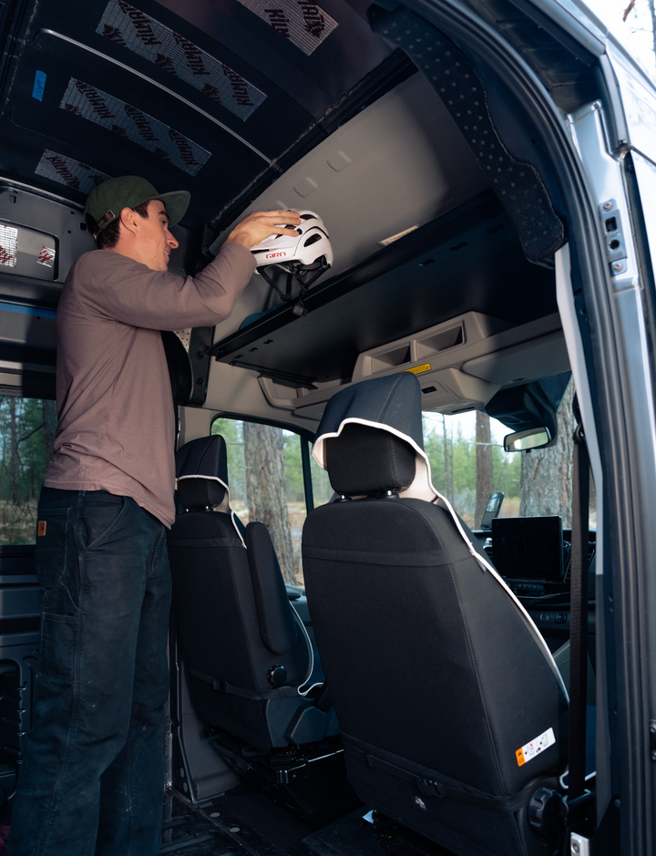 Ford Transit Headliner Shelf &amp; Curtain Rod