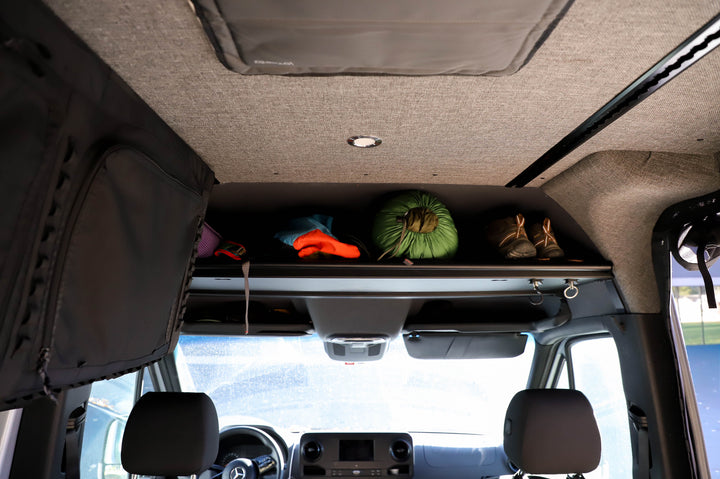 Mercedes Sprinter Headliner Shelf &amp; Curtain Rod