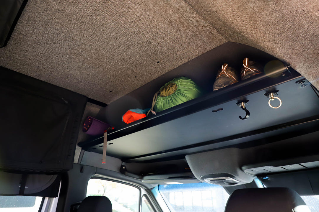 Mercedes Sprinter Headliner Shelf &amp; Curtain Rod - AVC RIG