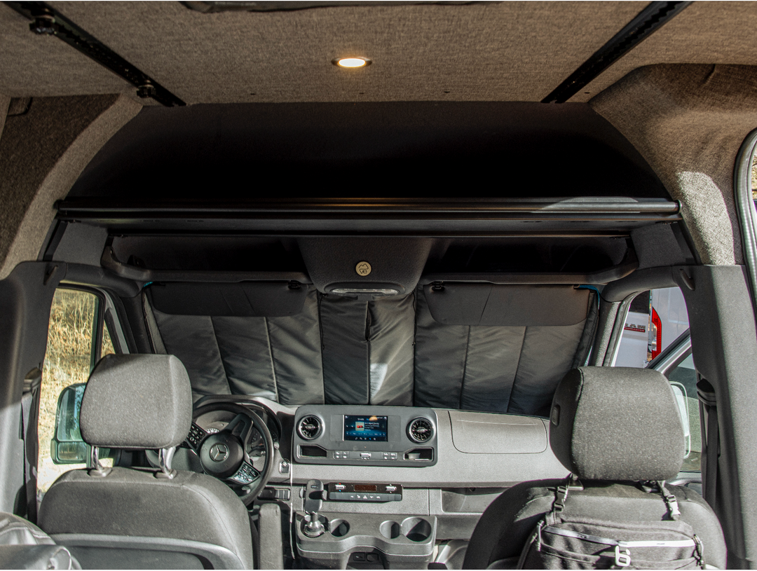 Mercedes Sprinter Headliner Shelf &amp; Curtain Rod