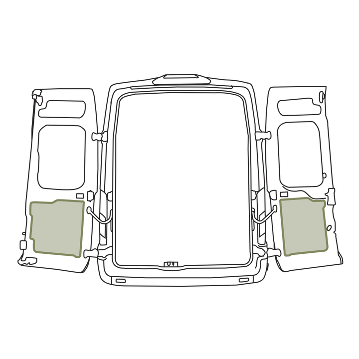 VanEssential Ford Transit Lower Rear Door Storage Panels (Pair)